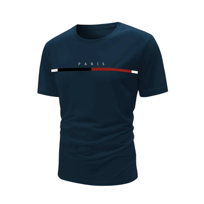 Herren Gestreiftes Paris T-Shirt mit Kurzarm