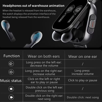 2-in-1 Smartwatch with Built-in Earbuds